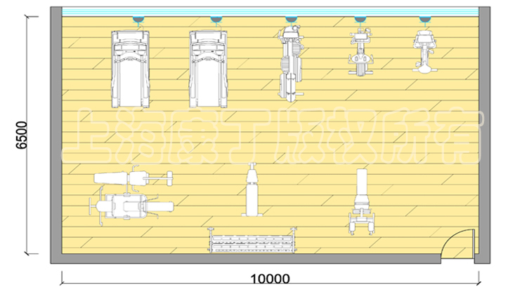 80平米健身房配置图