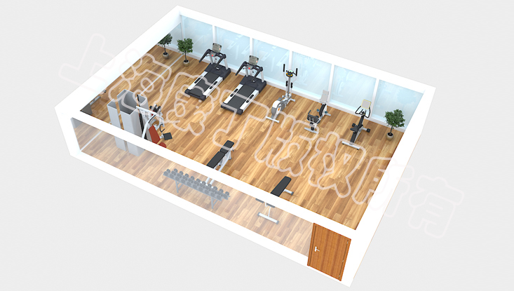 80平米健身房配置效果图